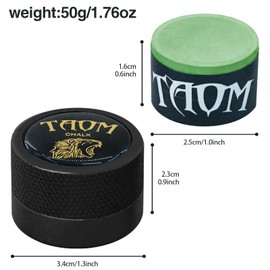 TAOM Round Shaped Pool Cue Chalk, Portable Billiard Chalk with Magnetic Mini Pool Chalk Holder, Pool Stick Chalk Case Container Box for Billiard Cue Tip Tool Pool Table Snooker Accessories