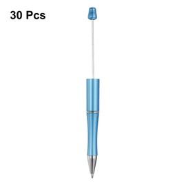 YOKIVE 30 Pcs Beadable Pens, Ballpoint Pen with Plastic Bead, Great for Women Men Gift DIY Craft Decoration Office Supplies (Dark Blue)