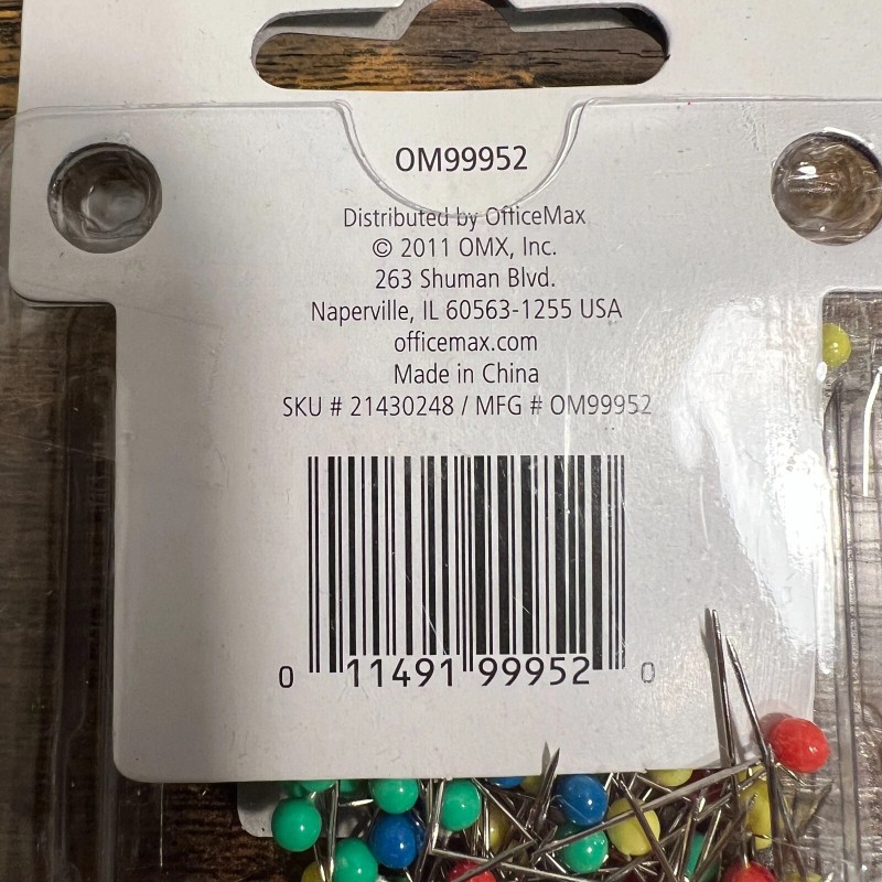 Office Max 2 Office Max MAP PINS 100/box NEW round