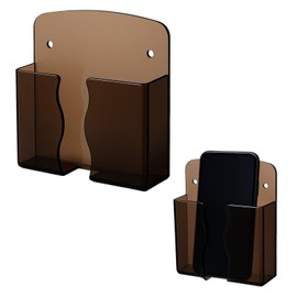 QfwdfcTrenz 2 Pcs Phone Holder Wall Mounted Self Adhesive Phone Stand Holder with Charging Hole Cradle Bedside Organizer Remote Control Storage Box Compatible with Phones and Android Smartphone