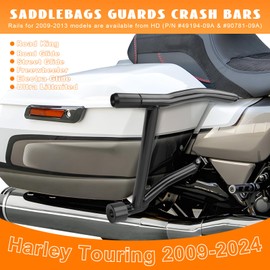 Eumti Saddlebag Guards Tip-Over Crash Bars Rear Saddle Bag Support Bracket Protection Kit Fit for Harley Touring Street Glide Road Glide Road King Electra Glide CVO Ultra Limited Freewheeler 2009-2025