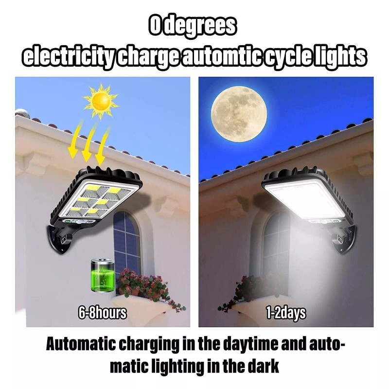 Generic LED Solar Light Motion Sensor 3 Modes Flood Lamp