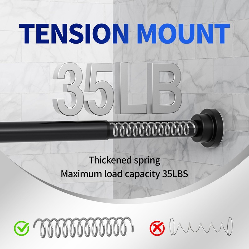 Mcrbeay Shower Curtain Rod, 1" Diameter Heavy Duty Tension Shower