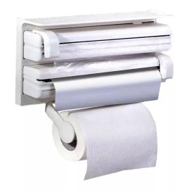Naymon Dispensador 3 En 1 Porta Toalla Papel Aluminio Playo Cocina