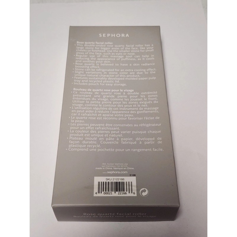 SEPHORA Rose Quartz Double-Ended Facial Massage Roller SEALED
