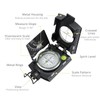 Anbte Compass Hiking Survival, IP65 Waterproof Metal Compass with Sighting