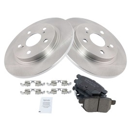 Rear Brake Pad & Rotor Kit Brake Pads Brake Rotor Ceramic Compatible with 2009-2010 Pontiac Vibe 2016 Scion iM 2008-2015 xB 2017-2018 Toyota Corolla iM 2009-2013 Matrix