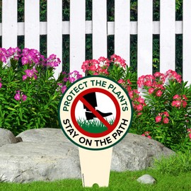 Protect the Plants, Stay on the Path Sign, 7x13, Heavy Duty Integrated Ground Stakes, Indoor/Outdoor Use, Rust Free Aluminum Composite, Made in USA by My Sign center