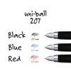 uniball 207 Retractable Gel Pens, Micro Point (0.5mm), Black, 5