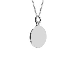 apop nyc 925 Sterling Silver Plain Small Round Disc Pendant Necklace Engravable (30 Inches)