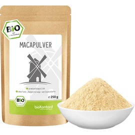 Organic Maca Powder 250 g Light Maca Powder from Peru, Laboratory Tested from Controlled Organic Cultivation, No Additives, 100% Pure, Bottled by Hand in Germany bioKontor