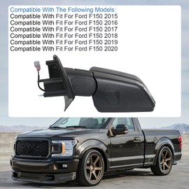 JDMSPEED Driver Side View Mirror Power Heated LED Signal Textured Black Left LH Compatible with 2015-2020 Ford F150 FL3Z-17683-CC FL3Z-17683-CA (Driver Side View)