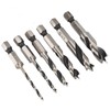 6Pcs 3 Point Drill Bit High Speed Steel Imperial Wood