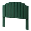 24KF Jade Velvet Tufted Queen Upholstered Headboard, Modern Vertical Channel