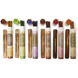 Karma Scents Premium Incense Sticks, Lavender, Sandalwood, Jasmine, Patchouli, Rose, Vanilla, Variety Gift Pack 180 Sticks, Includes a Holder in Each Box