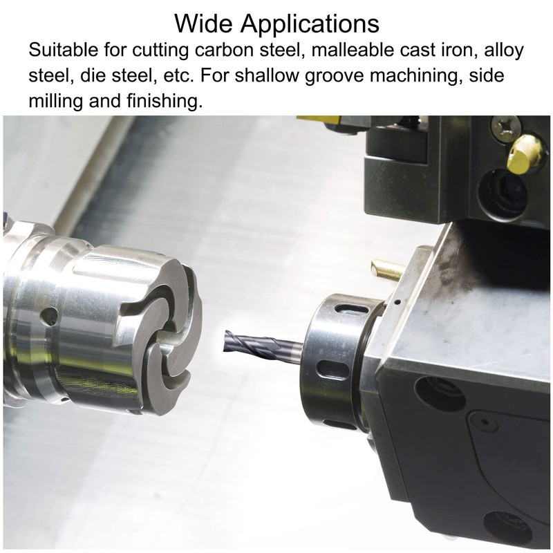 sourcing map Square Nose End Mill, 10mm Tip Dia Solid