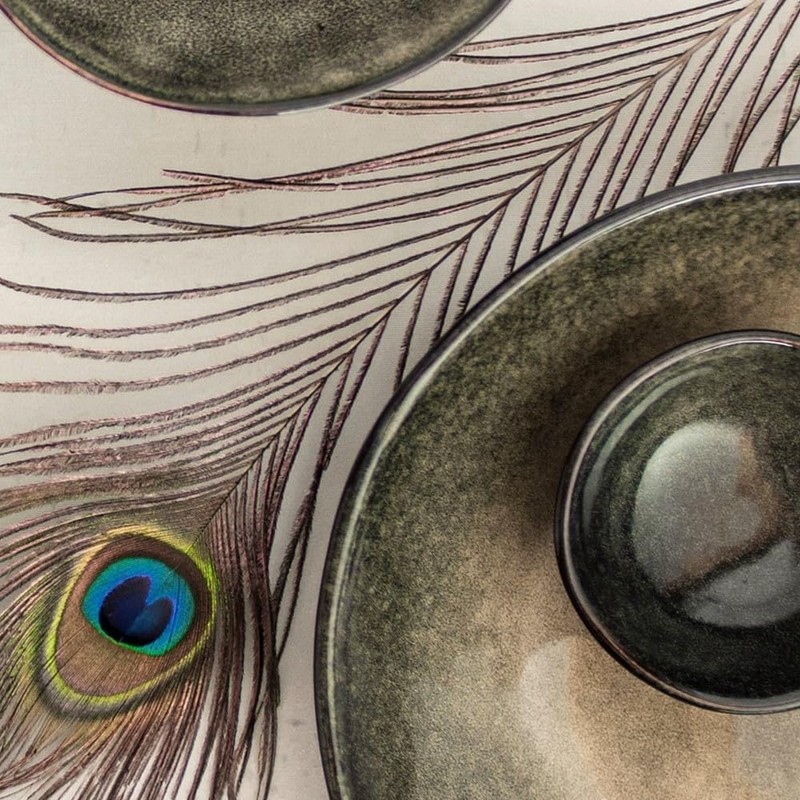 Dutch Rose Organic Bowl 23 cm Green Stoneware