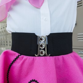 Hip Hop 50's Shop Child Elastic Cinch Belt (Small Child, Black)