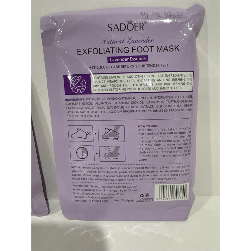 Sadoer Moisturizing Hand Mask And Exfoliating Foot Mask - Lavender