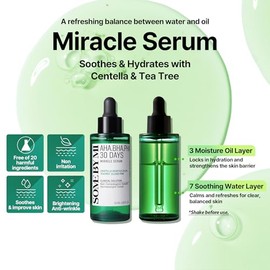 SOME BY MI AHA BHA PHA 30 Days Miracle Serum - 50ml, 1.69oz - Suero diario en ampollas de centella con niacinamida para calmar, apaciguar y aclarar la piel - Cuidado de poros, sebo y puntos negros