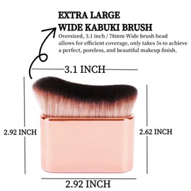 Self Tanning Brush, Self Tanner Applicator Blend Brush, Kabuki Brush for Self Tanner, Tanning Body Brush, Body Makeup Brush for Leg, Bronzer Brush Makeup Brush, Fake Tan Brush (Pink Rose Gold)