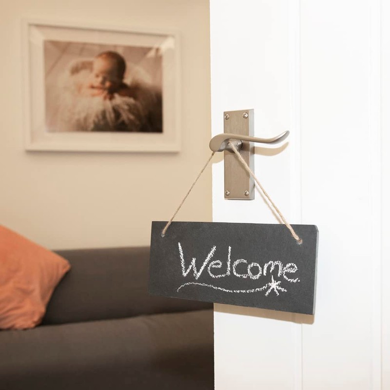 APOLLO 4570 Slate Door Sign, Stone, Grey, 25 x 10