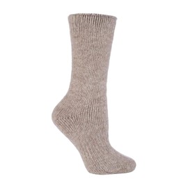 HEAT HOLDERS - Ladies Thick Winter Warm 2.7 TOG Short Cosy Thermal Wool Rich Socks (4-8 uk, Oatmeal Beige (S.Wool))
