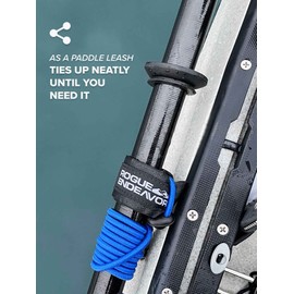 Rogue Endeavor Fishing Rod Leash & Kayak Paddle Leash Kit, Kayak Fishing & Paddle Boarding - 48" Shock Cord, Quick Release Clip, Neoprene Lined Strap and Carrying Bag (Set of 2) (Blue)