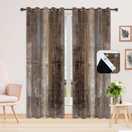 ULQUISNCE Dark Brown Blackout Curtains for Bedroom, Abstract Thermal Insulated Grommet Curtains for Living Room -Can Block and Transmit Light (2 Panels, 52" W x 84" L)