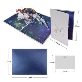 Magic Ants Pop Up Einhorn Karte, 3D-Grusskarten, Einhorn Handgemachte Geburtstagskarte fuer Kinder Frau Frau, Muttertagskarte, Abschluss, Hochzeit, Jubilaeum, Danke, Gute Besserung