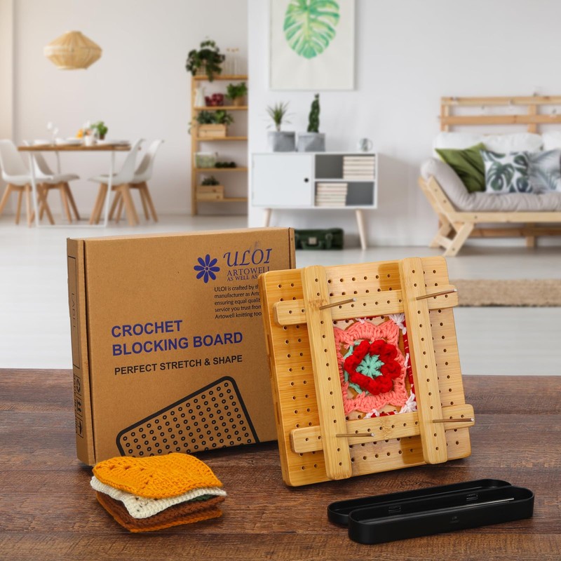 7.8"Crochet Blocking Board - Upgraded Style with 4 Tension Rods
