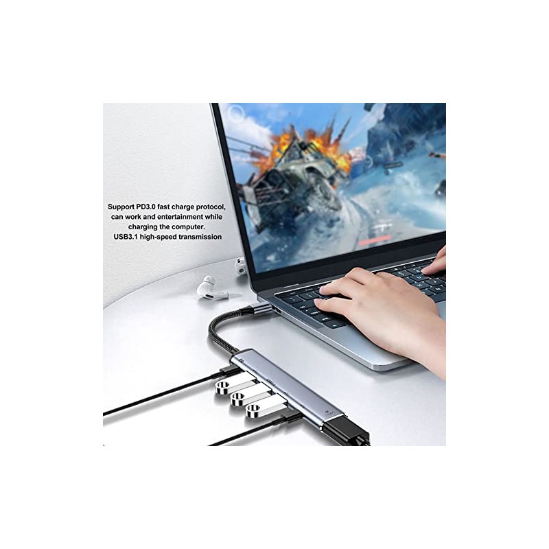 Sorandy CONCENTRADOR USB C, Adaptador USB C Dongle 6 en