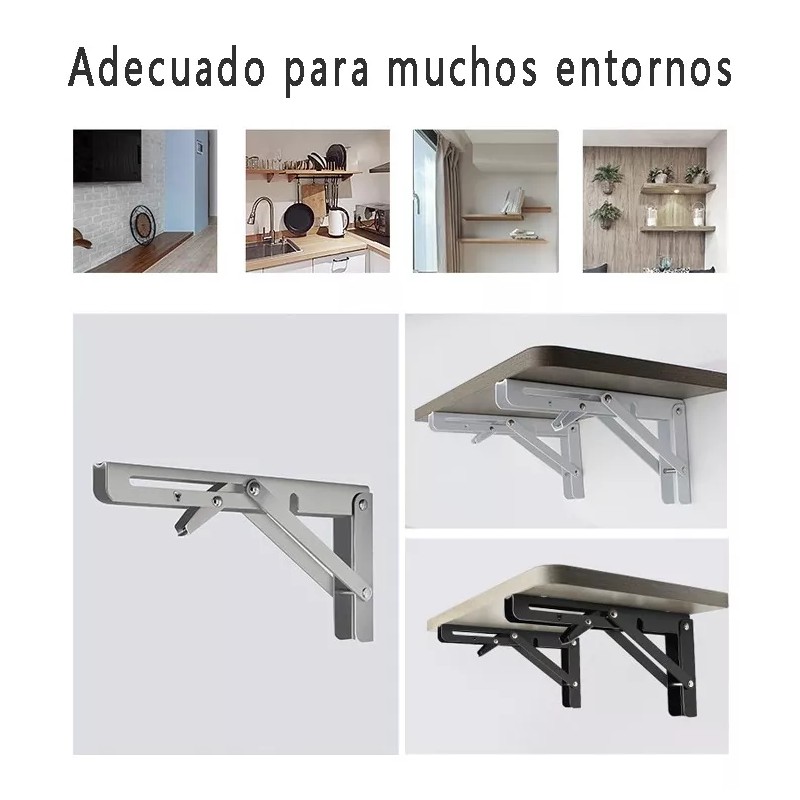 Acero Inoxidable Mensulas Soportes Para Repisas Plegable 4p