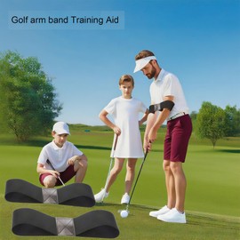 2PCS Golf Swing Trainer Aid - Swing Correction Arm Band for Muscle Memory, Sync Arms & Fix Chicken Wing, Portable Golf Training Aid for Right or Left-Handed Players, All Skill Levels