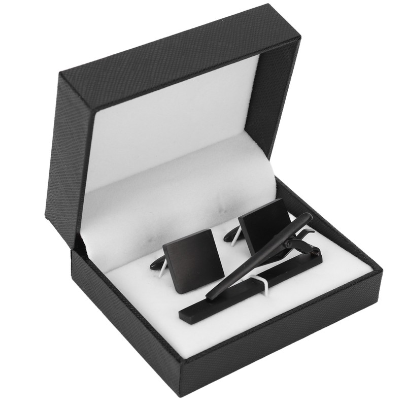 Cufflinks Tie Clip Set Stainless Steel Classic Business Style Electroplating