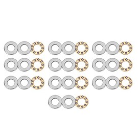 Pack of 10 Miniature Planar Thrust Ball Bearings, High Precision Flat Steel Bearings for Industrial Production (F5-12M)