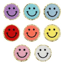 eMagTech 8pcs Embroidery Patches Smile Face Sewing Iron-on Appliques Sew-on Patch for Clothing Backpacks Jeans Repairing DIY Decoration Accessories
