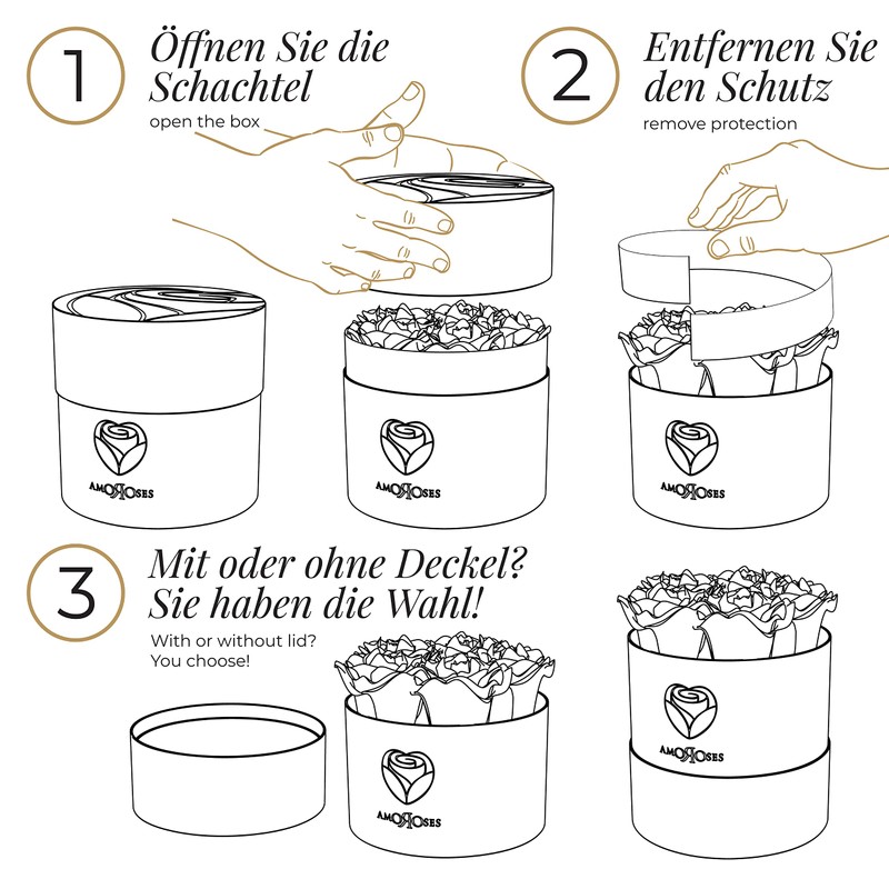 Amoroses Petite - Gift Box 5 Eternal Stabilised Roses -