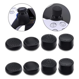 PS Portal Thumb Grips Caps, Full Protection Analog Stick Cover Silicone Joystick Caps Anti-Scratch & Anti-Slip Thumbstick Replacement Covers for PS Portal Accessories 8 Pcs in 4 Size - Black