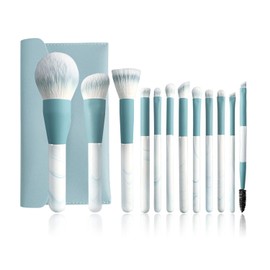 GRTUFOBA Makeup Brushes Set of 12, Premium Fiber Bristles, Ultra Soft, Makeup Brushes, Everyday Makeup, Sensitive Skin, Portable, Storage with Leather Case