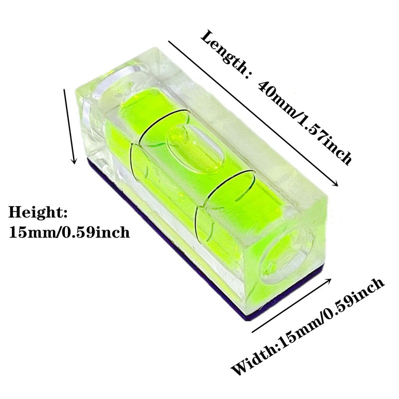 ZUJHPYMI 2Pcs Bubble Spirit Level with Magnetic Base 15x15x40mm Single
