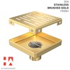 Hydroware Shower Drain - Stainless Steel Square Shape Shower Floor