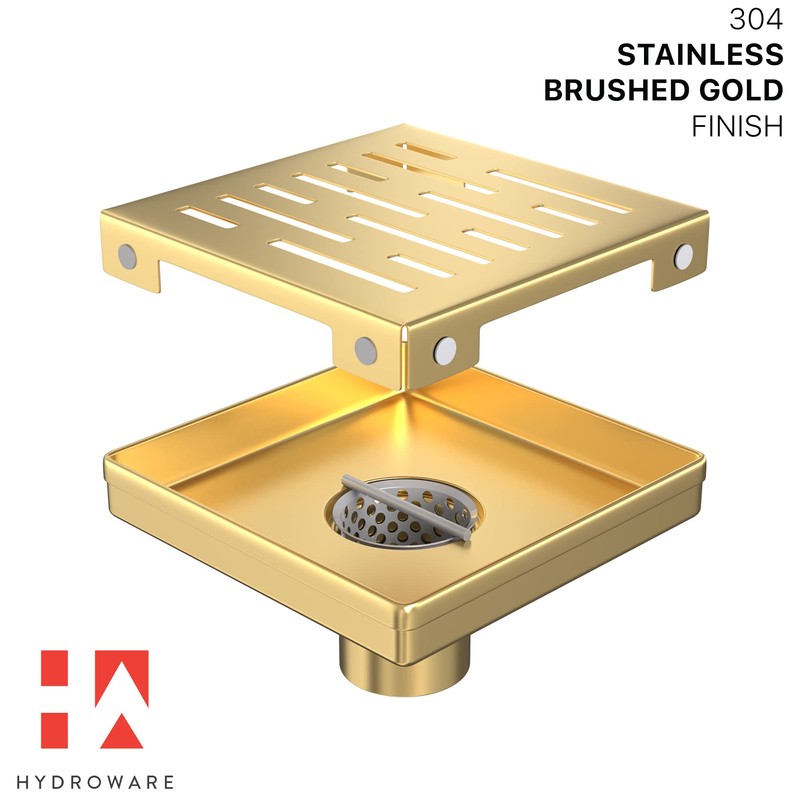 Hydroware Shower Drain - Stainless Steel Square Shape Shower Floor