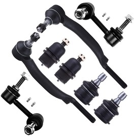 SCITOO 8pcs Front End Suspension Kit fit 2002-2003 for Chevy Trailblazer for GMC Envoy for Oldsmobile Bravada 2003 for Isuzu Ascender Outer Tie Rod End Ball Joint Sway Bar Link