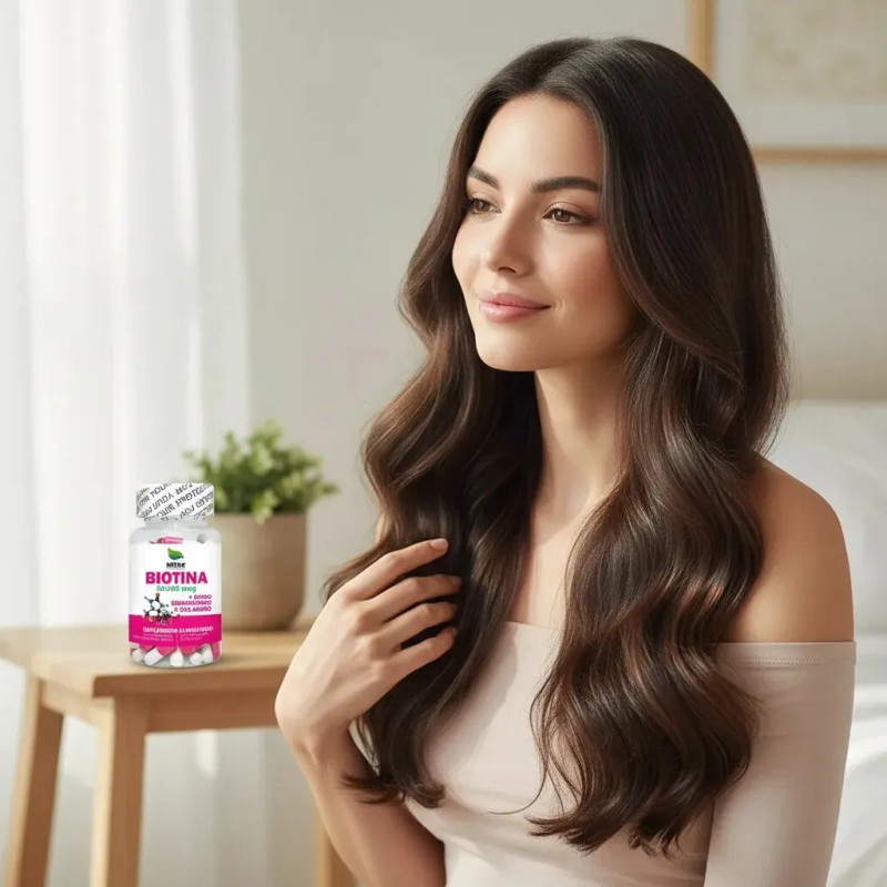 Biotina 000 Mcg Ácido Hialurónico Colágeno 100 Caps Hombres Mujeres