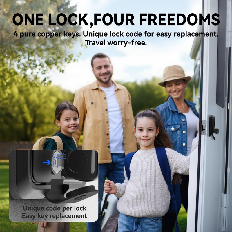 Loclink Single Deadbolt RV Lock - Black 100% Metal Keyed