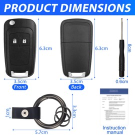 2 Button Key Shell Compatible with Cruze Aveo Matiz Captiva Spark Orlando and Opel Astra Meriva Mokka Zafira Adam Insignia Car Key Case with Key Rings Remote Control