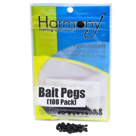 Bait Pegs (100 Pack) - Rubber pegs for Pegging Soft Plastic Fishing Lures to Hooks, jigs, chatterbaits, etc [Select Size] (Size 1)