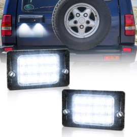 litzland LED License Plate Lights Tag Light Compatible With Land Rover Discovery 1 2 1994-2004 6000k White Number Plate Light 2pcs Canbus Design
