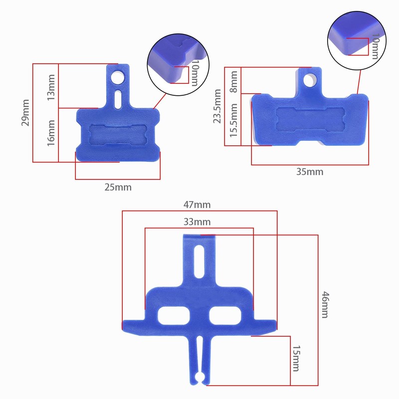 VGOL 6Pcs Hydraulic Disc Brake Pads Spacer Brake Bleed Blocks